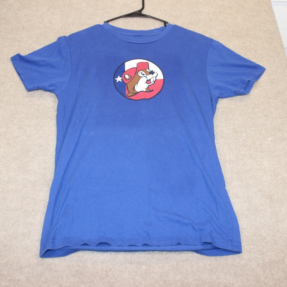 Buc-ee's Don't Mess With Texas Blue Graphic T-Shirt Mens Medium Beaver Logo